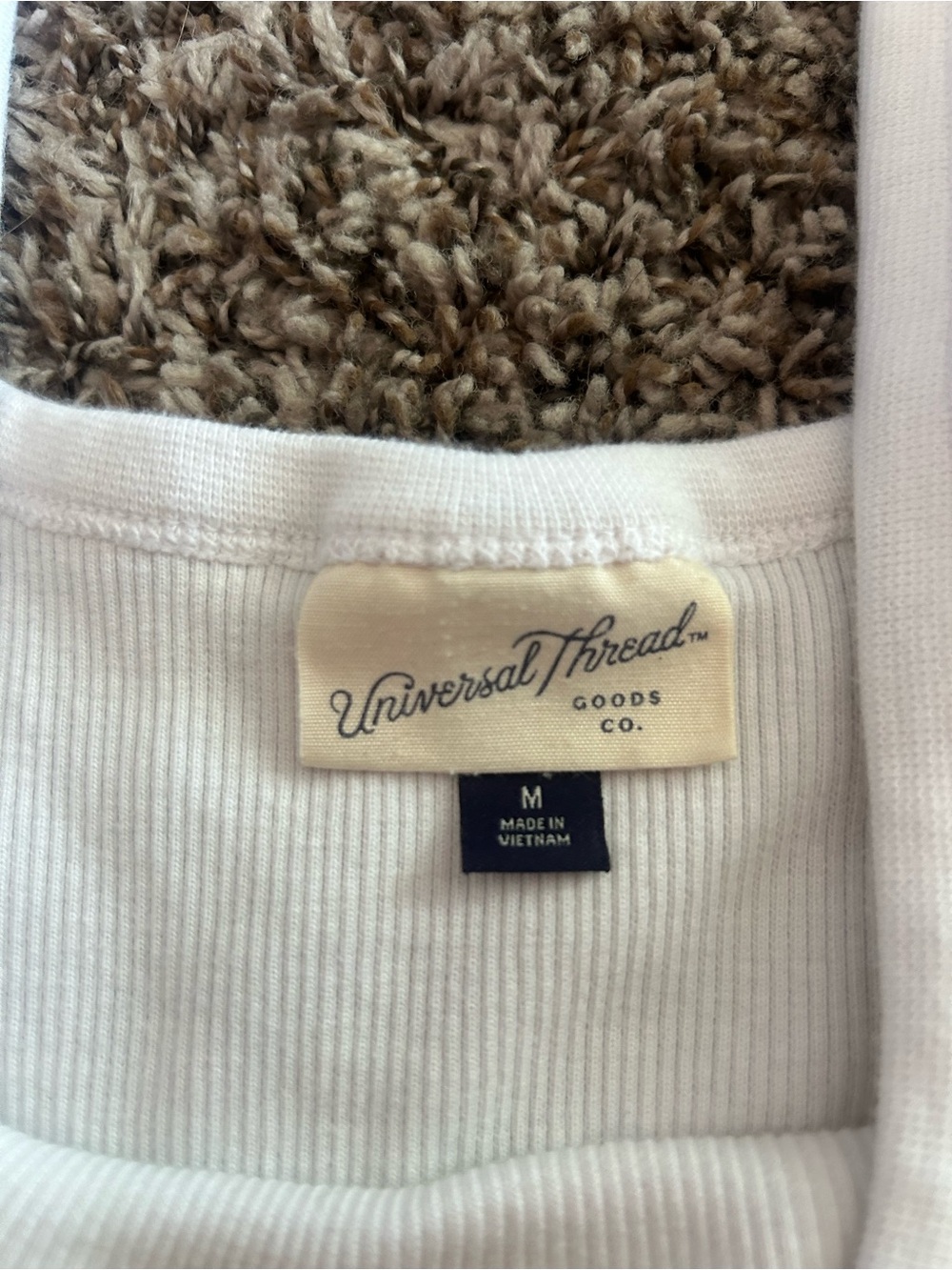 Universal Thread White Ribbed Scoop Crop Top - Picture 2 of 2